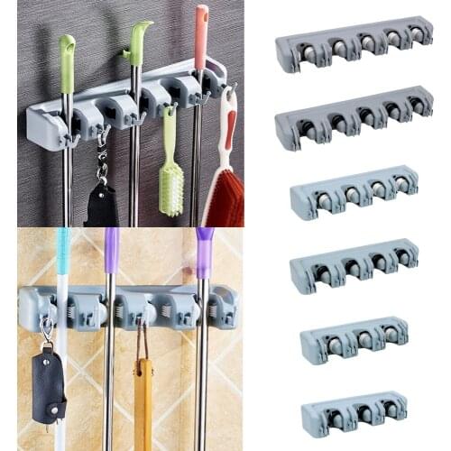Kitchen Storage 3 Styles Broom Holder Tool Broom Holder Storage Holder Multi-Functional Magic Plastic Mop Holder Wall Mounted
