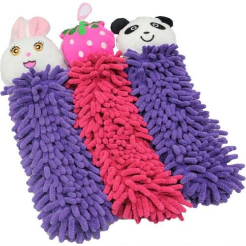 Kitchen Chenille Towels wall Hanging Hand Face Wipe Towels Animal Shape Bathroom Washcloths Handkerchief Random Color