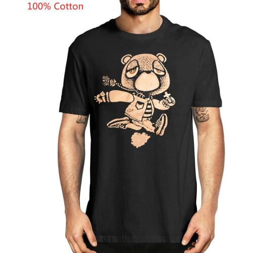 Tan Kanye West Bear Late for Church crewneck for Yeezy Boost 350 V2O - Collar Four - Season Printed Cotton T-shirt Short Sleeves