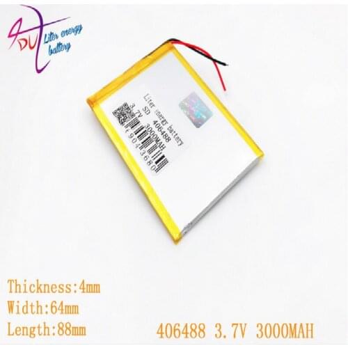 Liter energy battery [406488] 3.7V 3000MAH (polymer lithium ion battery) Li-ion battery for tablet pc 7 inch MP3 MP4