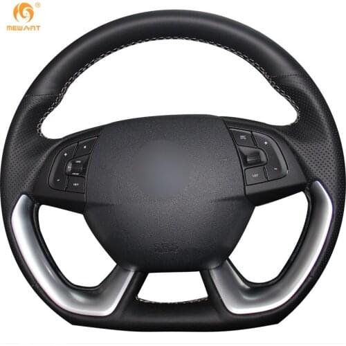 MEWANT Black Artificial Leather Car Steering Wheel Cover for Citroen DS5 DS 5 DS4S DS 4S Interior Accessories Parts