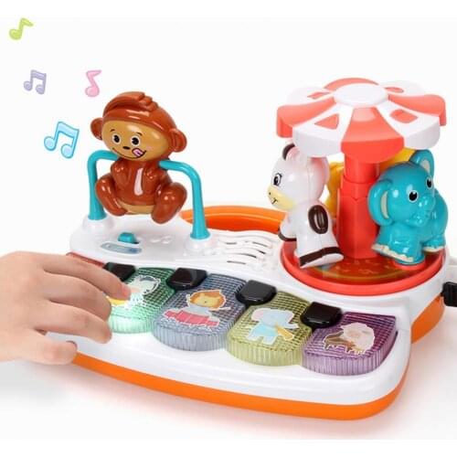 Animal Shape Multifunctional Musical Carousel Piano Educational Toy Kids Gift