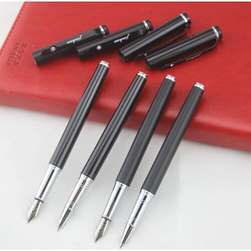 New Jinhao 101 Extremely Fine Fountain Pens Metal Iraurita Matte Black Office Financial Tip 0.38mm Nib Pen Writing Tool Supplies