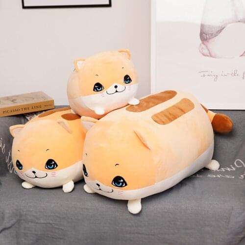 1pc 50CM Cute Lying Round Cat Plush Toys Stuffed Animal Dolls Soft Plush Cushion for Children Kids Appease Birthday Gift