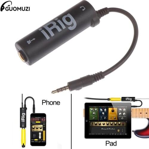 Practical High Quality Guitar Interface I-Rig Converter Replacement Guitar For Phone / Pad Black