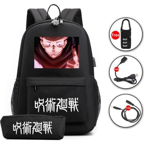 Anime Jiu-Jitsu Kaisen Yuji Itadori Men’s Women’s Student Daily Backpack Cosplay Canvas Bag School Bag Travel Notebook Bag