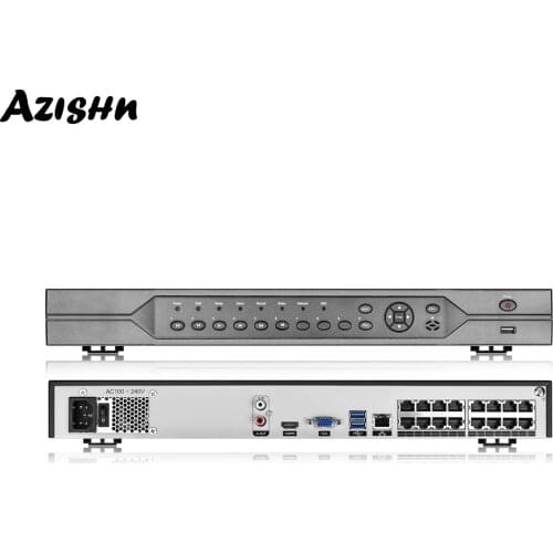 AZISHN H.265 48V POE NVR 16CH 5MP/8CH 4K Network Video Surveillance Recorder Motion Detect ONVIF P2P CCTV NVR For POE IP Camera