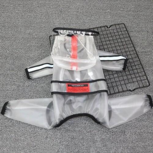 Reflective Dog Rainwear Raincoat Puppy Four Feet Hooded Transparent Waterproof Windproof Teddy Small Large Dog Rain Out Clothes