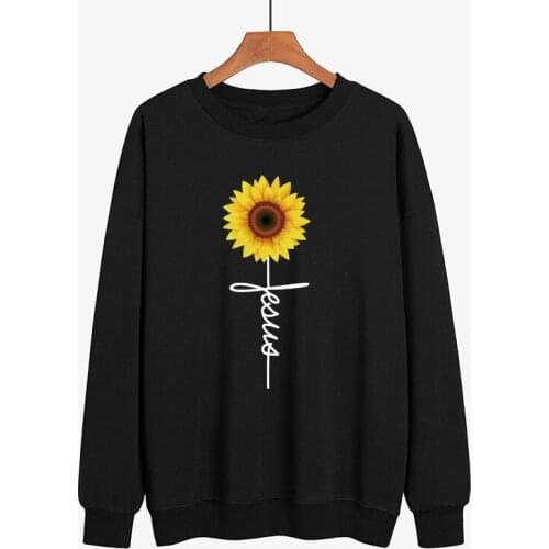 Daisy Printed Sweatshirts for men and Women Jesus Cross Faith hoody fashion oversize Thickened warmth Pullovers Street Wear