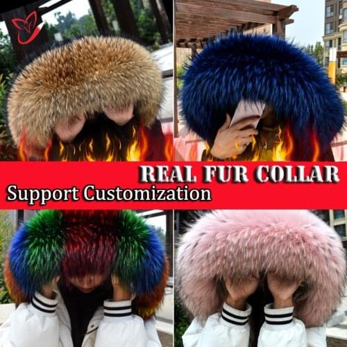 Fox collar, fur trim, fox fur collar, custom scarf, large fur collar made of real raccoon fur, hood with trim, scarf