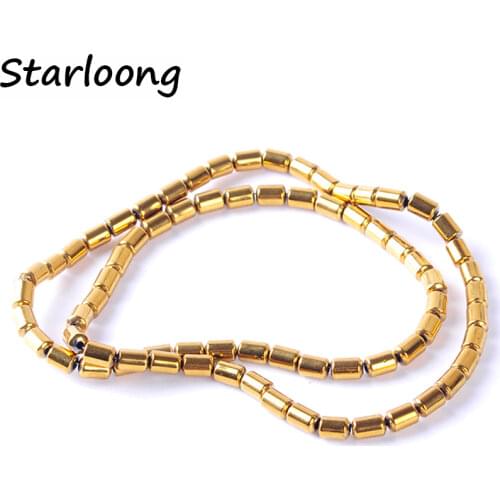 1pack/lot 3*5mm Natural stone bright multicolor Cylinder shape loose hematite beads for DIY jewelry necklace making