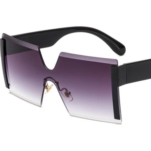 Veshion Rimless Women Sungalsses 2020 Cool Fashion Big Frame Glasses Oversized Square Sunglasses