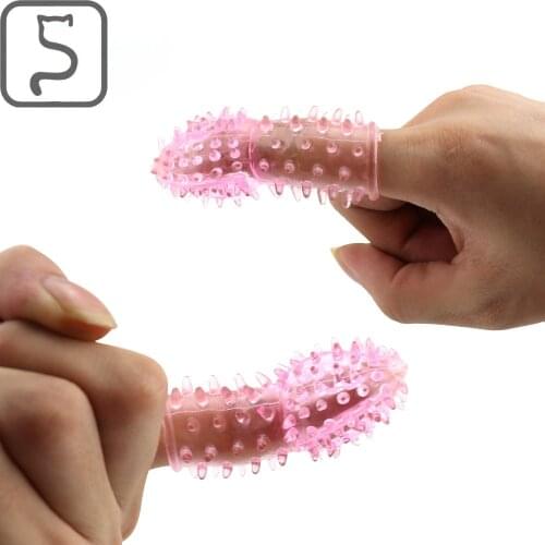 Womens G-Point Finger Wolf Tooth Finger Condom Barbed Crystal Set Wolf Tooth Sheath Sexy Adult Sex Supplies Wholesale