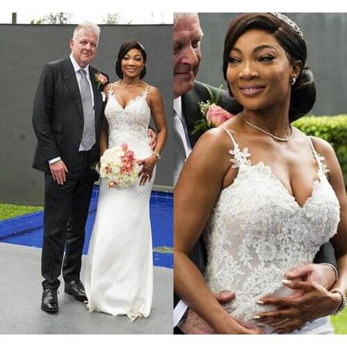 2020 New Simple Mermaid Wedding Dresses Spaghetti Backless Appliques Garden Country Beach Bridal Gowns vestidos de novia