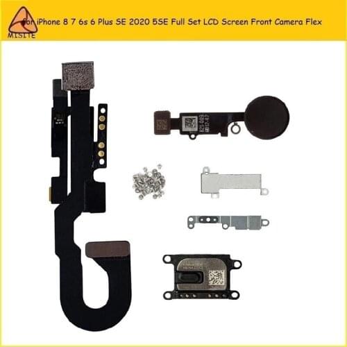 10Pcs Tested for iPhone 8 7 6s 6 Plus SE 2020 5SE full set LCD Screen Front Camera Flex+Home Back Button+ Earpiece speaker Flex