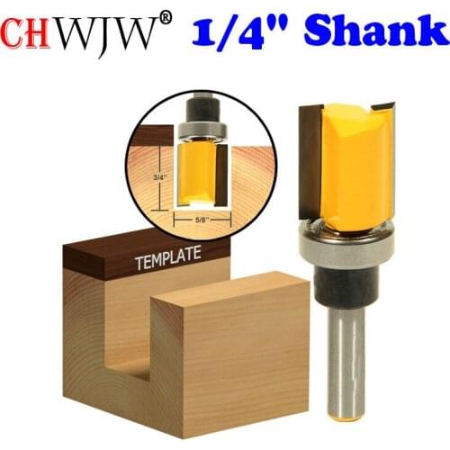 1pc Flush Trim/Template Router Bit with Shank Bearing - 5/8" x 3/4" Woodworking cutter Tenon Cutter for Woodworking Tools
