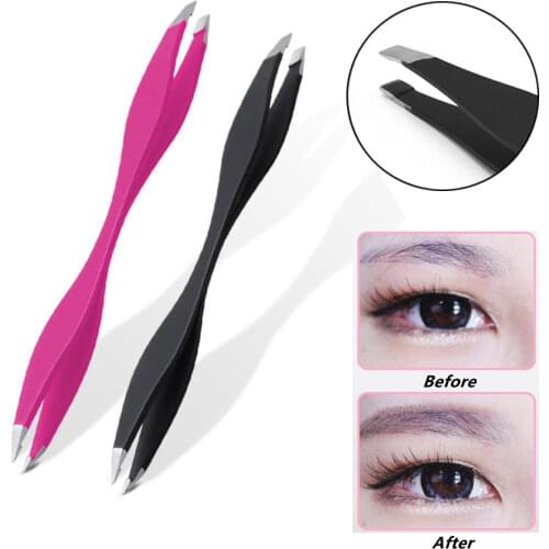 NEW 1pcs RoseTweezers Double Ends Eyebrow Tweezer Anti-Static Eyelash Extension Lift Curl Beauty Makeup Tools Dropshipping