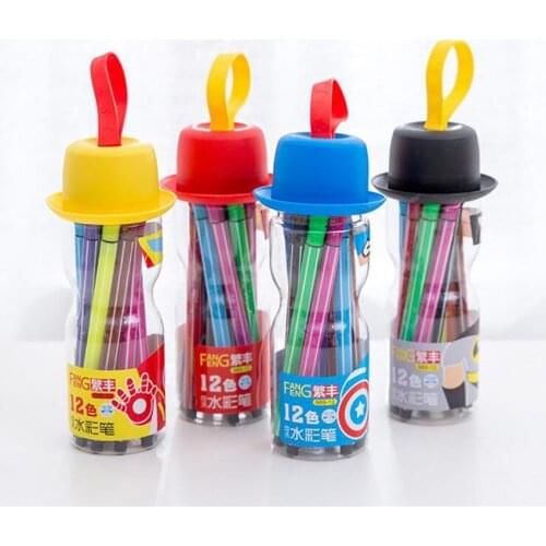 12pcs/set Washable Watercolor Pen Children Painting Non-toxic Color Mark Painting Children Art Supplies DIY Scrapbooking Paint