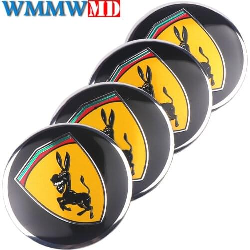 4Pcs 56mm Aluminium DIY personality creativity Donkey Car Emblem Wheel Center Hub Cap Badge Decal Sticker decoration Car styling