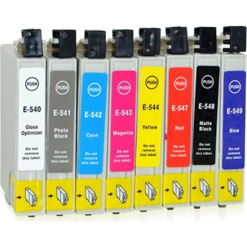 8pcs Compatible Ink Cartridges For Epson T0540 T0541 T0542 T0543 T0544 T0547 T0548 T0549 Inkjet Stylus Photo R800 R1800 printer
