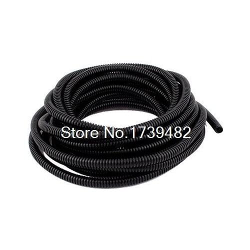 7 Meters Black Automotive Wiring Harness Corrugated Tube Out Diameter 10mm