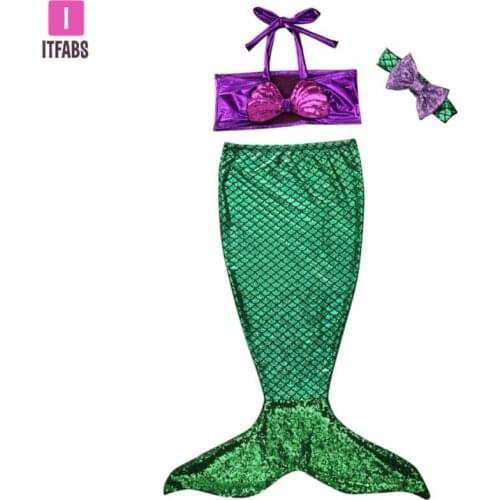 2021 Swimwear Kids Baby Girls Bikini Set Swim Suit Mermaid Tail Bikinis Swimsuit Swim Wear Bathing Costume