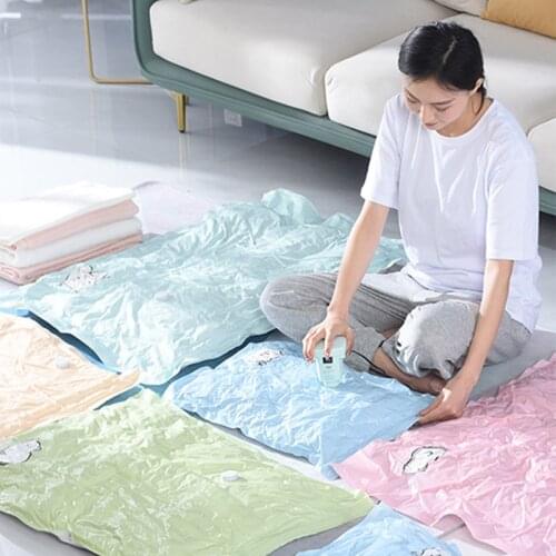 Household Vacuum Storage Bags For Clothes Blanket Space Saver Closet Organizer Plastic Zipper Travel Organizer Compression Bag