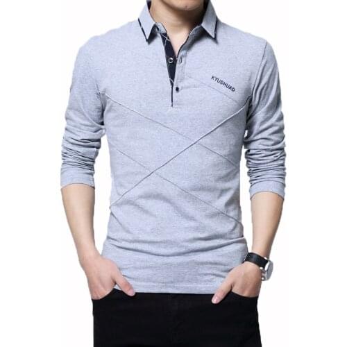 Covrlge Long Sleeve Polos For Men