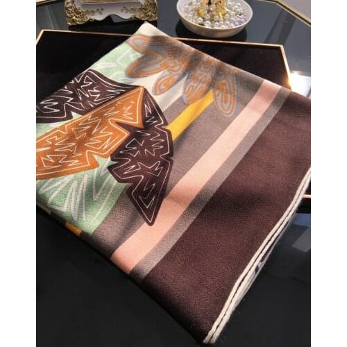 [Desert Oasis] Coffee brown color grade ~ autumn and winter warm silk wool big square scarf office shawl scarf women