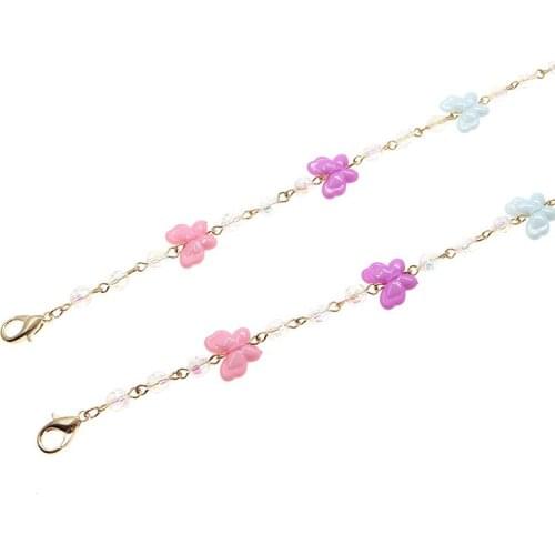 Butterfly Mix Color Beaded Mask Chain Long Necklace For Women Girl Animal Cute Gifts Anti-lost Rope Necklace Fashion Jewelry New