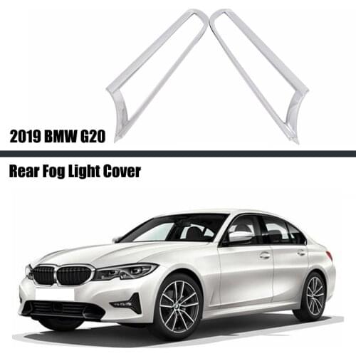 For BMW G20 2019 2020 2021 Auto Rear Trunk Tail Fog Lights Lamp Foglight Frame Cover Trim Fit Chromium Styling