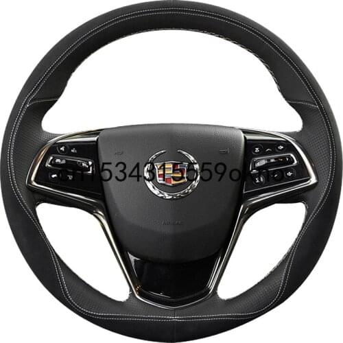 For Cadillac atsl xts xt5 ct6 srx xt4 Hand Sewn Leather Car Steering Wheel Cover Accessories