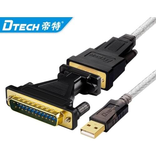 Dtech Factory Price USB to RS232 Cable with DB9 to DB25 Adapter