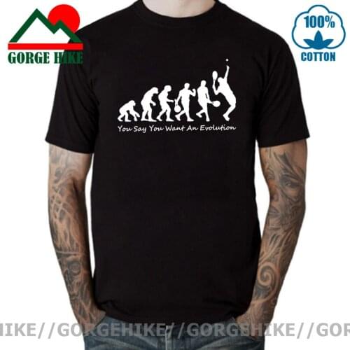 GorgeHike Pride Want An Evolution Tennis T Shirts Men Bespoke Short Sleeve 100% Cotton O Neck Tennis Evolution T-Shirt Tee shirt