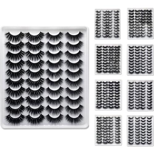 20 Pairs 6D Faux Mink Hair Natural False Eyelashes Extension Makeup Supplies