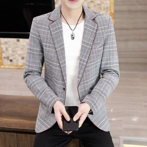 2021 hot-sale products Mens spring High quality business Blazers/Male slim plaid Leisure suit Jackets/Man clothing S-3XL