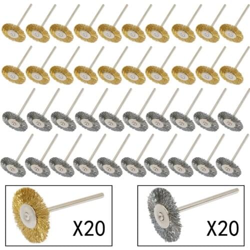 Brass Wire Wheel Brushes Set Kit Accessories for Dremel Rotary Tools shank 3mm