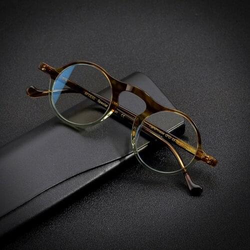 Hand Made Vintage Glasses Frame Men Acetate Retro Small Round Eye Glasses Women Optical Eyeglasses Frames Transparent Eyewear