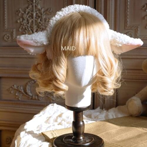 Original Design Sheep Cute Lolita Hand-made Headband Lamb Ears Animal Headdress Girl Kc Anime Cosplay Headwear Accessory