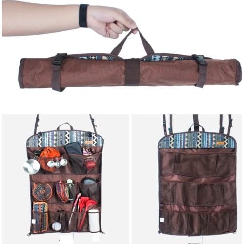 Hiking Camping Portable Tent Picnic Bags Wall Storage Hanging Bag Rear Storage Mesh Bag Outdoor Multi-function Storage Bag