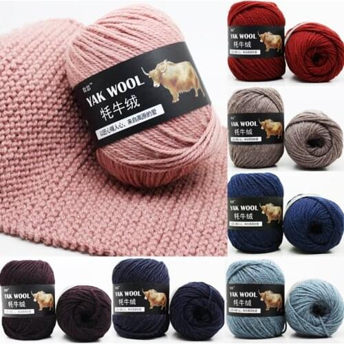 100 g/ball 3.5 mm Yak Wool Yarn for Knitting Fine Worsted Blended Crochet Yarn Knitting Sweater Scarf Hat Crochet Thread