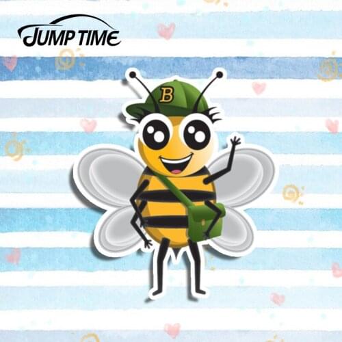 Jump Time 13cm x 11.5cm Car Sticker Delivery Bee Vinyl Sticker Laptop Travel Luggage Waterproof Car Styling Accessories Graphics