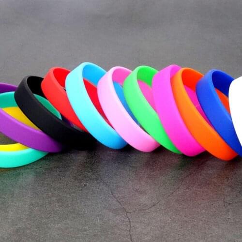 Blank Adult Men Wristband Round Silicone Bracelet Wristband Bangles Rubber Bracelet Sport Games Casual Jewelry Gift