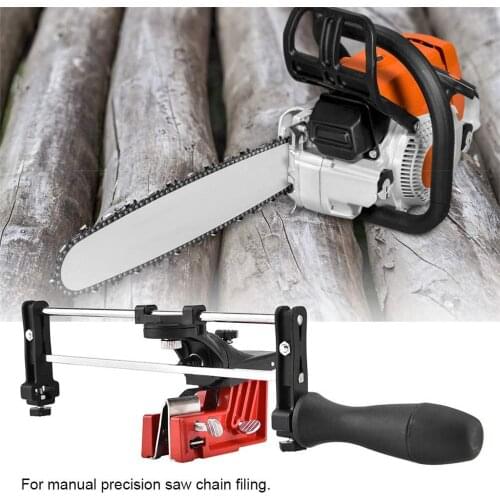 Manual Chain Sharpener Bar Mounted Chainsaw Sharpener Saw Chain Filing Guide Tool Handhold Kitchen Sharpening Fixed Tool
