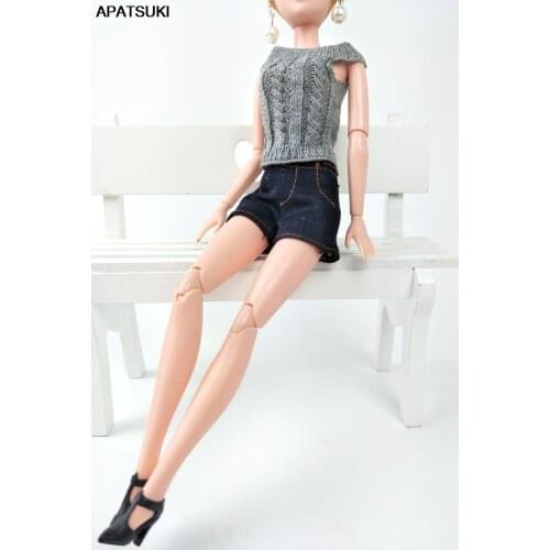 Dark Blue Fashion Doll Clothes Jeans Shorts For Barbie Doll Outfits Clothes For Barbie Dollhouse 1/6 Dolls Accessories Kids Toy