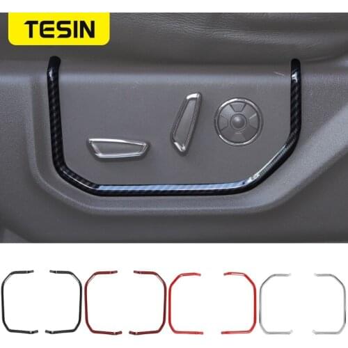 TESIN ABS Car Front Seat Trim Cover Trim Stickers for Ford F150 2015 Up Car Interior Accessories Styling