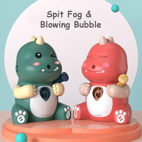 Outdoor Blowing Bubble &Spit Fog Cute Cartoon Dinosaur Swimming Bathtub Soap Machine Toy For Children Baby Bathing Funny Toys