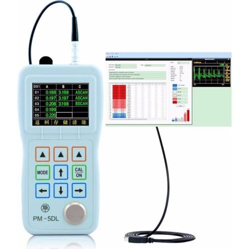 NDT Thickness Measuring Instruments PM-5 Thin Wall Thickness Gauge Ultrasonic with 0.001mm Resolution