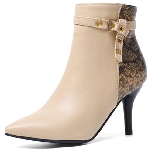 Big Size boots women shoes ankle boots for women ladies boots shoes woman winter Matching orange belt buckle