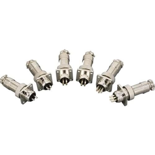 Aviation Plug and Socket GX16-2/3/4/5/6/7/8/9/10P 16MM Square/Round/Diamond Flange Seat DF16 Series Aviation Column Connector